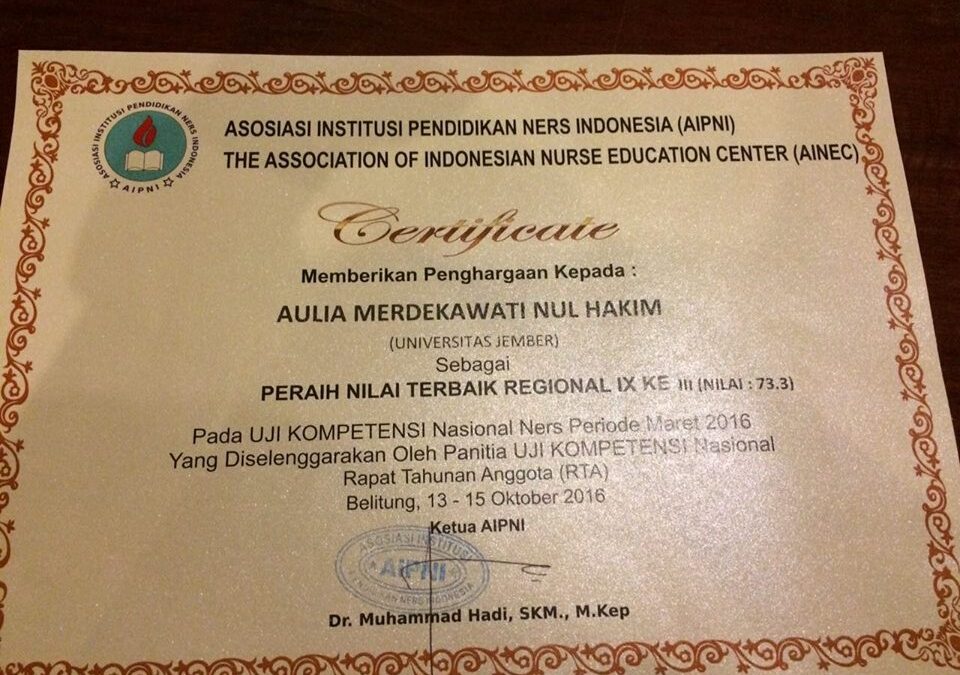 ALUMNI PSIK UNEJ MENAPAT NILAI TERBAIK UKOM TAHUN 2016