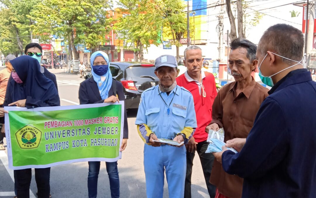 SERIBU MASKER GRATIS DARI UNEJ  KAMPUS KOTA PASURUAN UNTUK WARGA KOTA PASURUAN