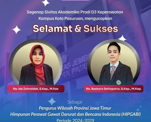 Ns. Ida Zuhroidah, S.Kep., M.Kes dan Ns. Baskoro Setioputro, S.Kep., M.Kep. Menjabat Sebagai Pengurus Wilayah Provinsi Jawa Timur Himpunan Perawat Gawat Darurat dan Bencana Indonesia (HIPGABI)