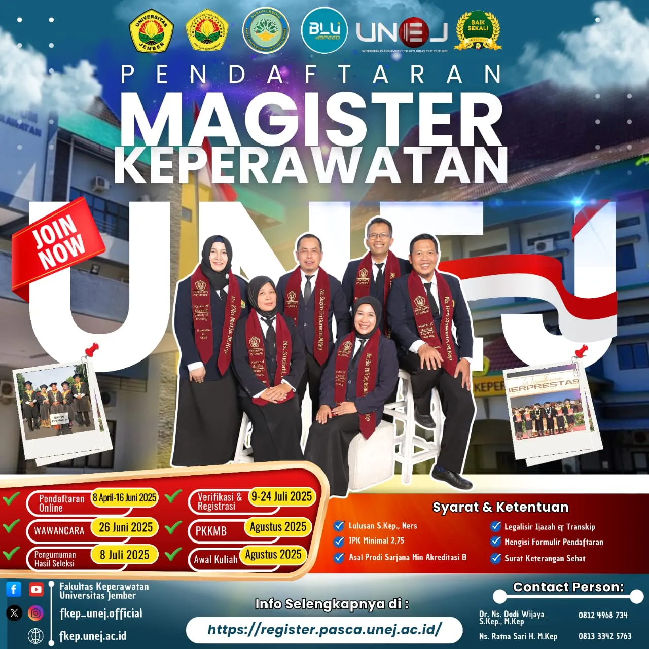 INFO PEMBUKAAN PENDAFTARAN MAGISTER KEPERAWATAN- FAKULTAS KEPERAWATAN UNIVERSITAS JEMBER TAHUN AKADEMIK 2025-2026
