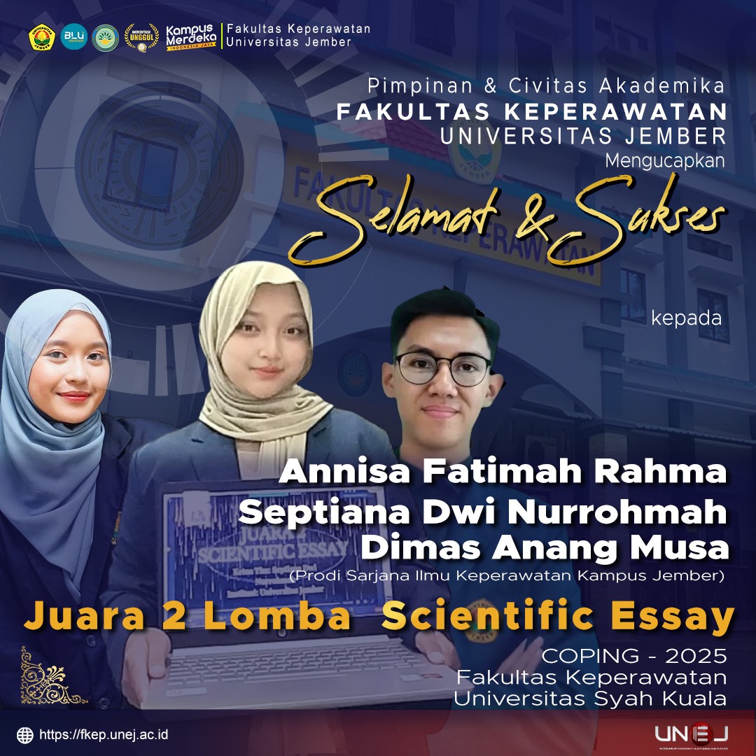 Mahasiswa Fakultas Keperawatan Universitas Jember Raih Prestasi di ajang COPING 2025 Universitas Syiah Kuala