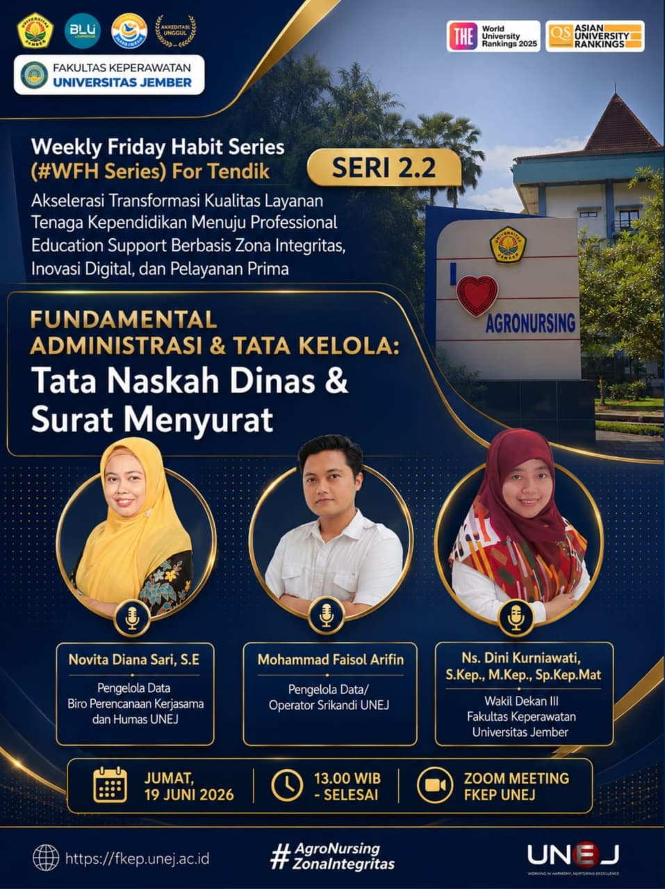 Fakultas Keperawatan UNEJ Gelar WFH Series Seri 2.2: Penguatan Fundamental Administrasi dan Tata Naskah Dinas bagi Tendik