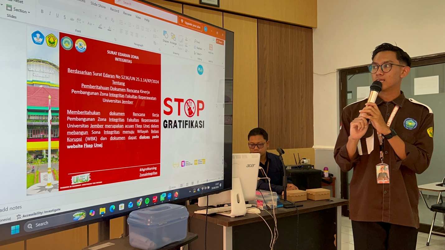 FKEP UNEJ Tanamkan Nilai Integritas dan Kenalkan Layanan Fakultas kepada Mahasiswa Baru melalui Sosialisasi ZI dan Layanan Fakultas pada kegiatan PPMB 2026